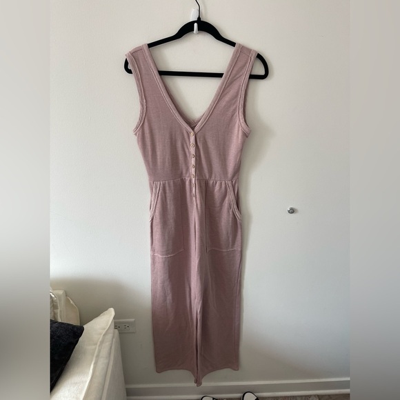 Free People Beach Mauve High Rise Jumpsuit - Picture 3 of 8